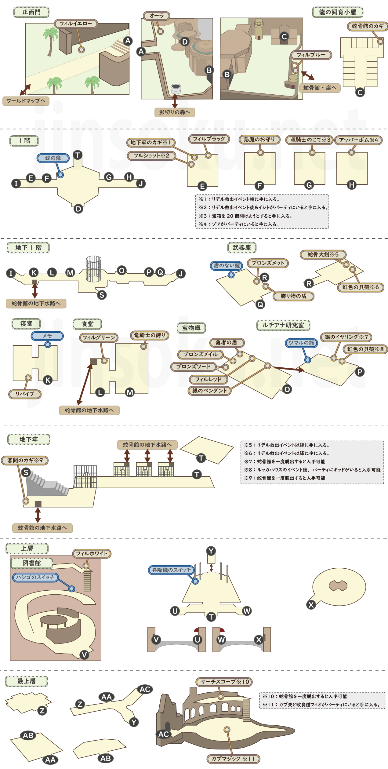 クロノクロス｜【A】蛇骨館 マップ