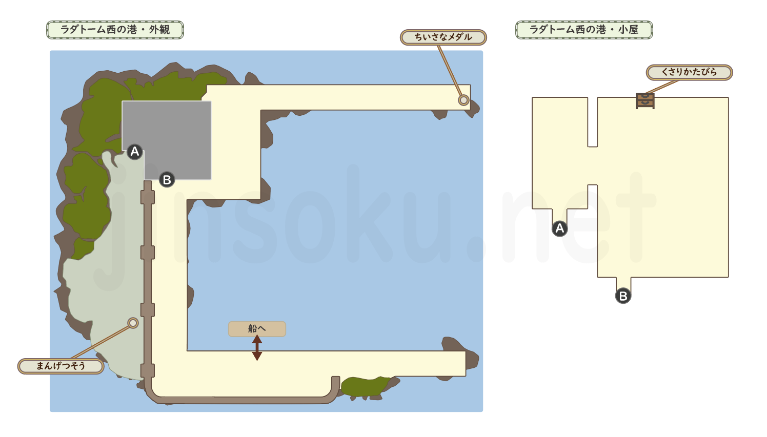 【ドラクエ3 HD-2D】ラダトーム西の港｜マップ