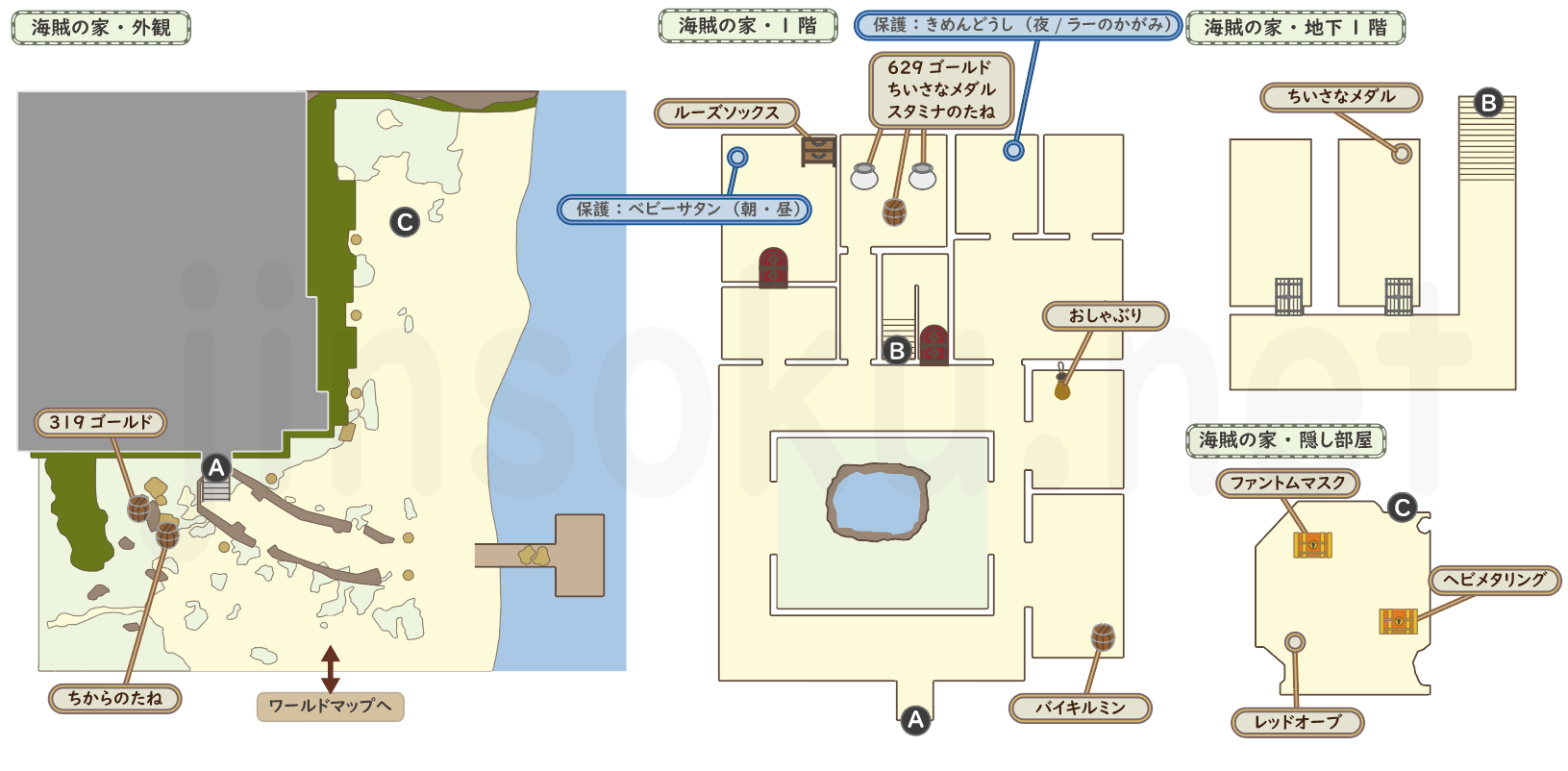 【ドラクエ3 HD-2D】海賊の家｜マップ