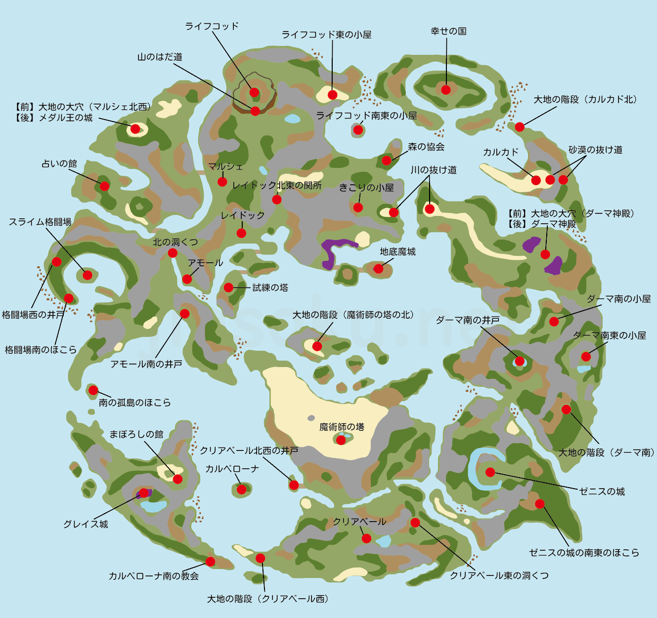 ドラクエ6｜ワールドマップ（上の世界）