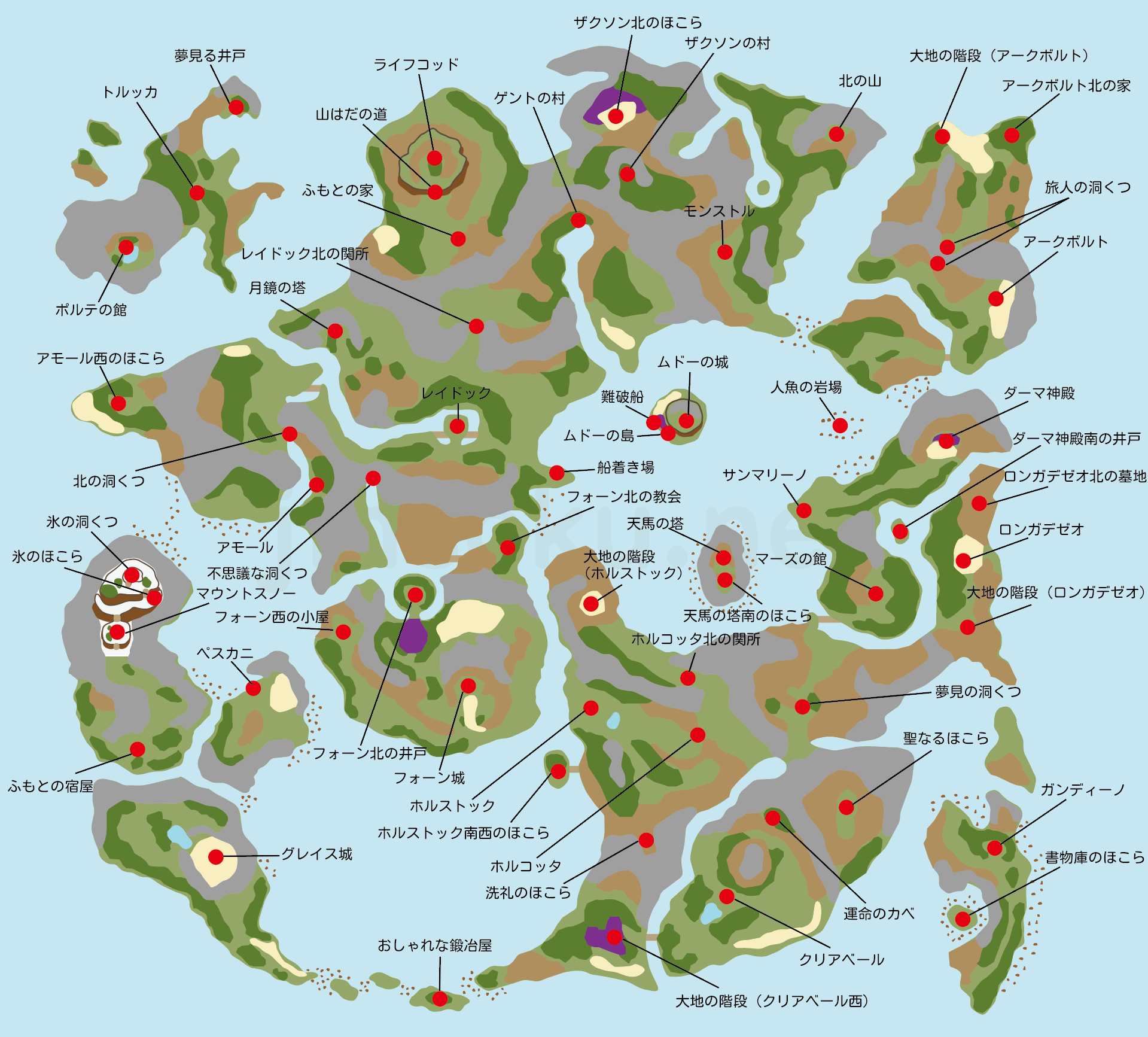 ドラクエ6｜ワールドマップ（下の世界）