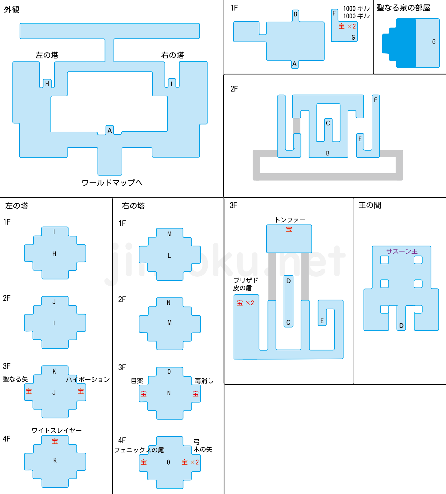 【FF3】サスーン城｜マップ