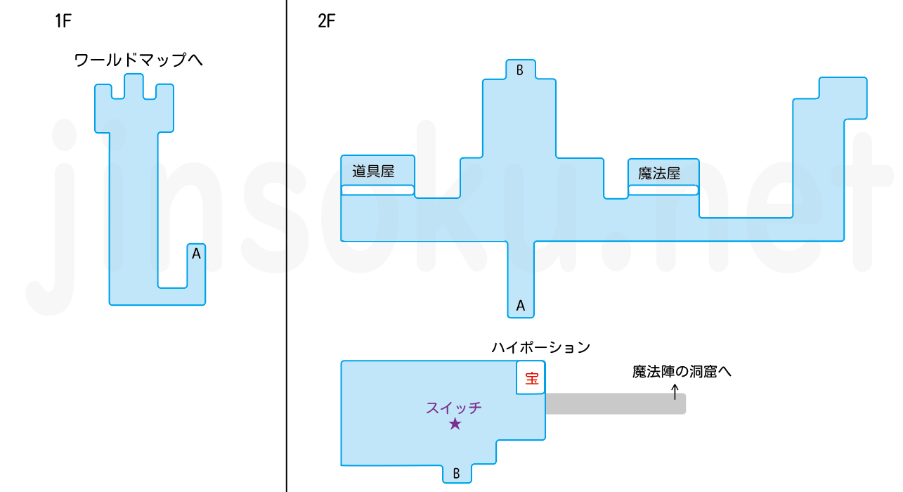 【FF3】ドーガの館｜マップ