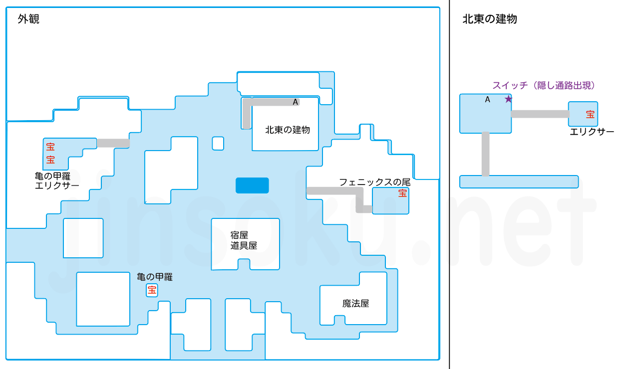 【FF3】レプリトの村｜マップ