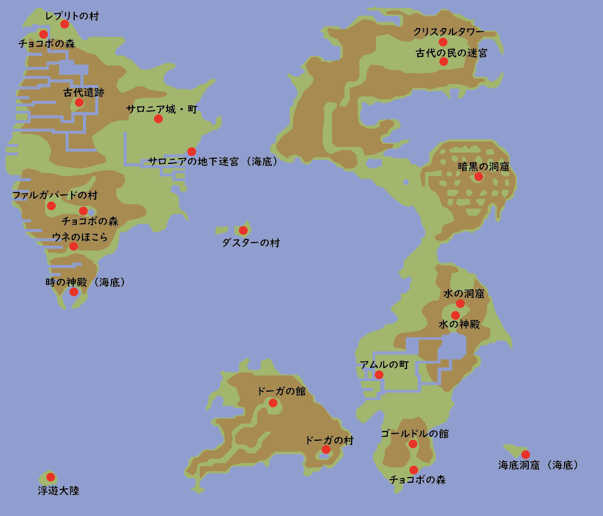 FF3 地上世界 ワールドマップ
