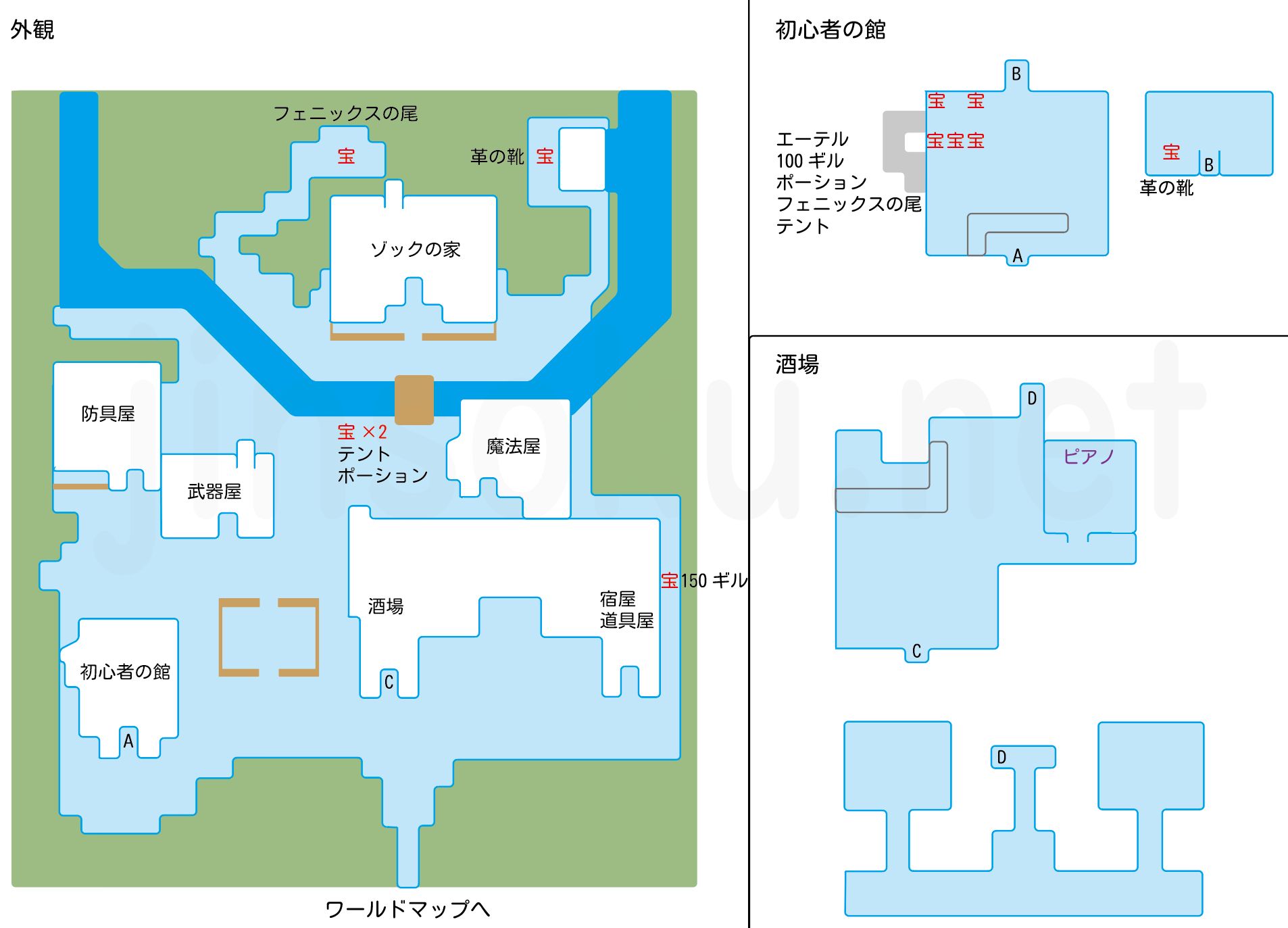 【FF5】トゥールの村｜マップ