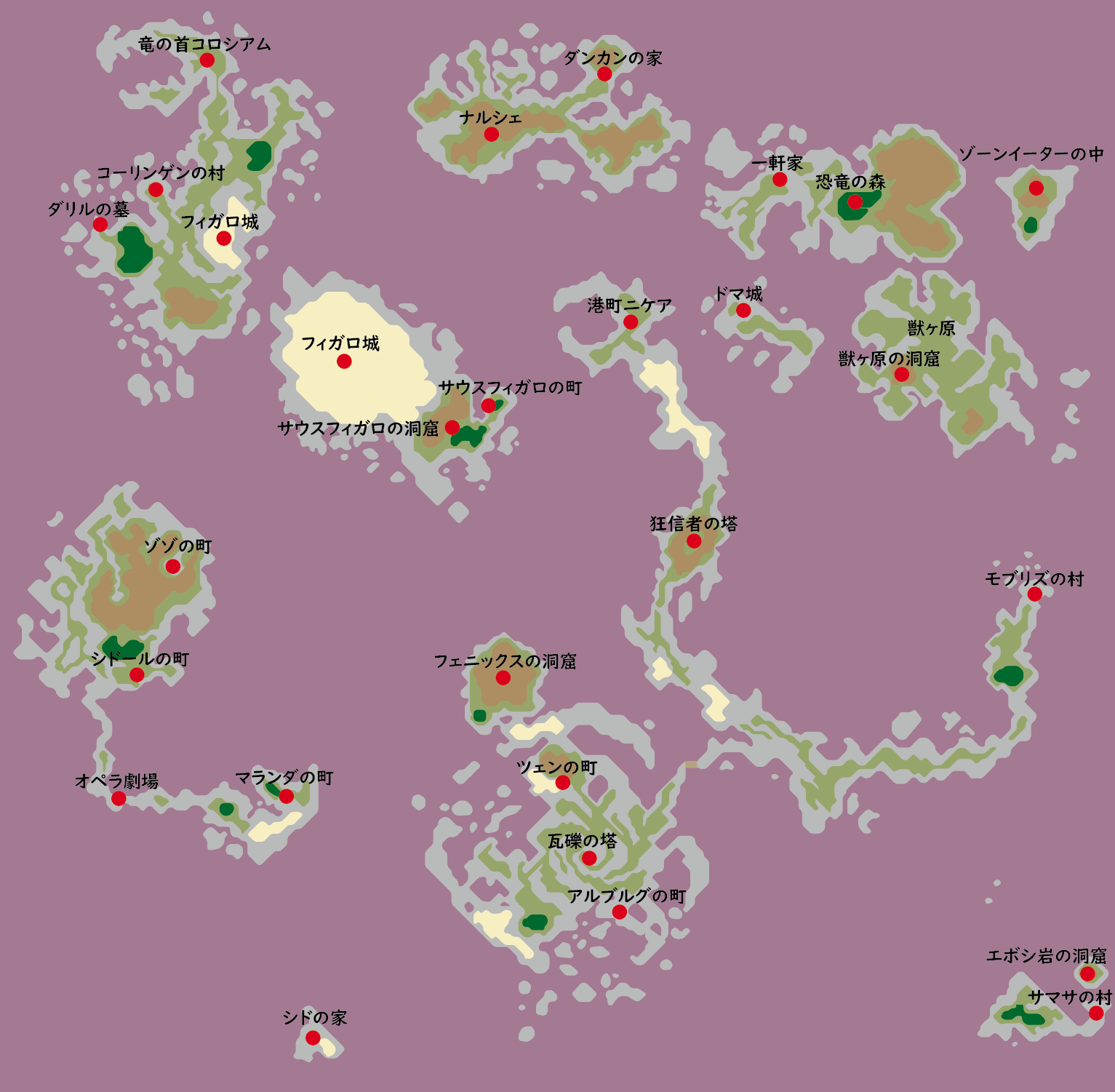 ワールドマップ（世界崩壊後） FF6